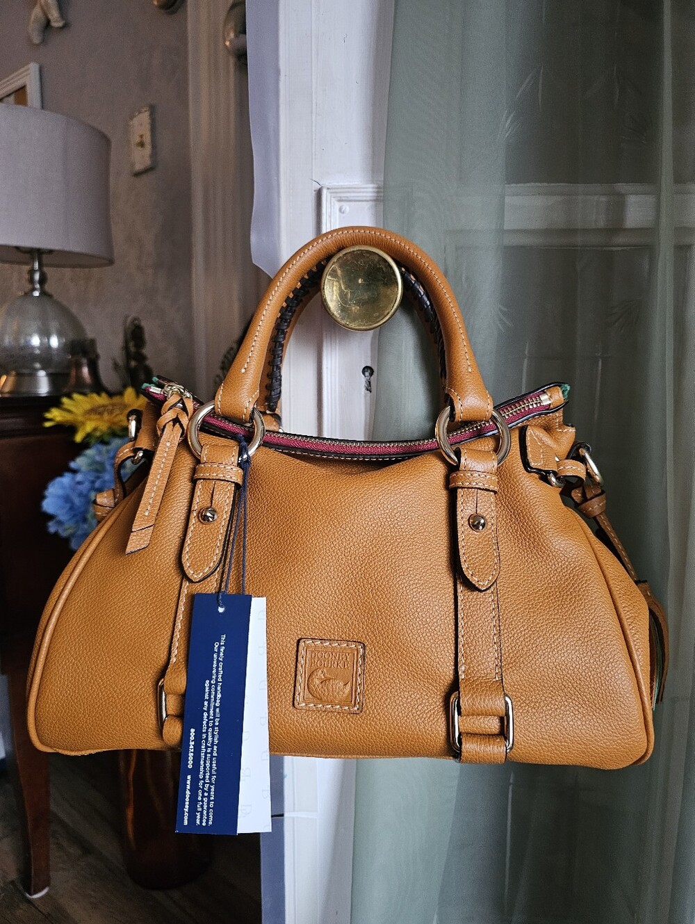 Dooney & Bourke Pebble Leather Satchel Tan New With Tags